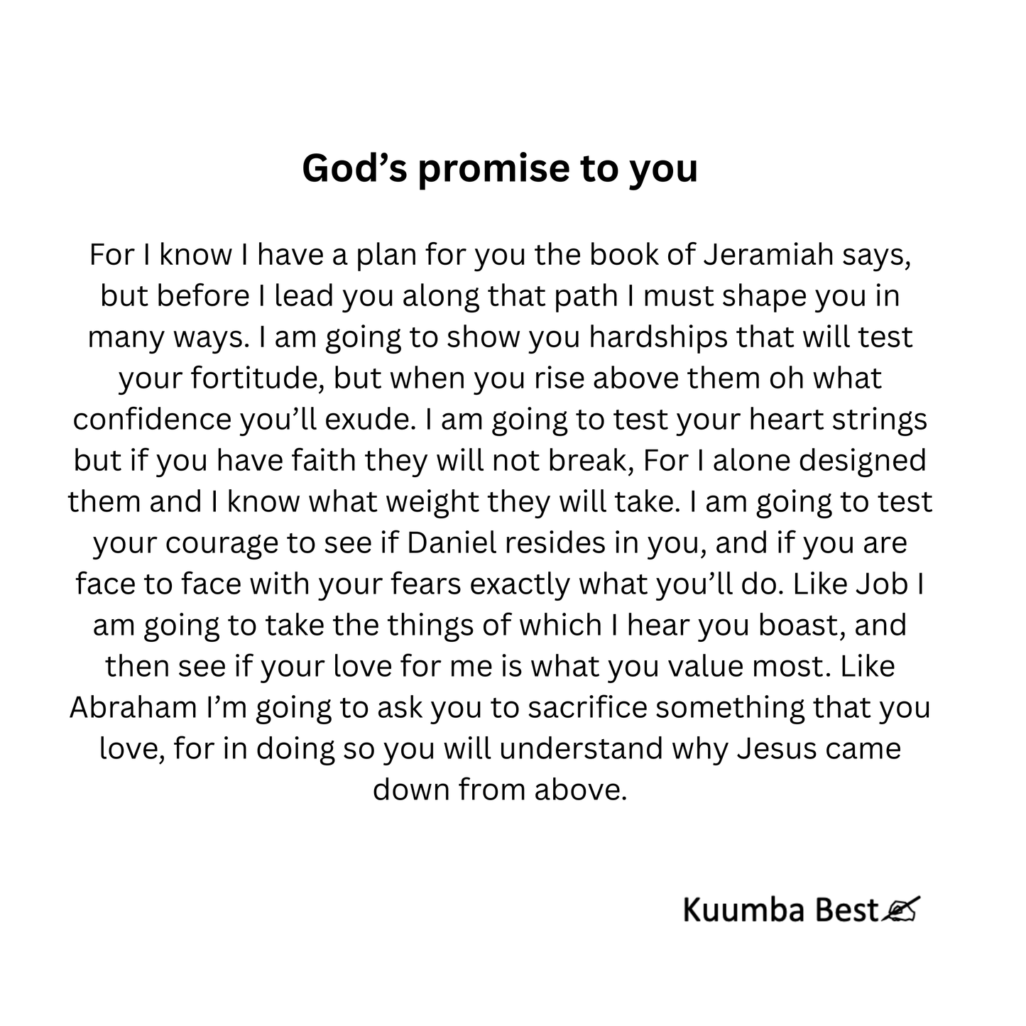 God’s Promise to You