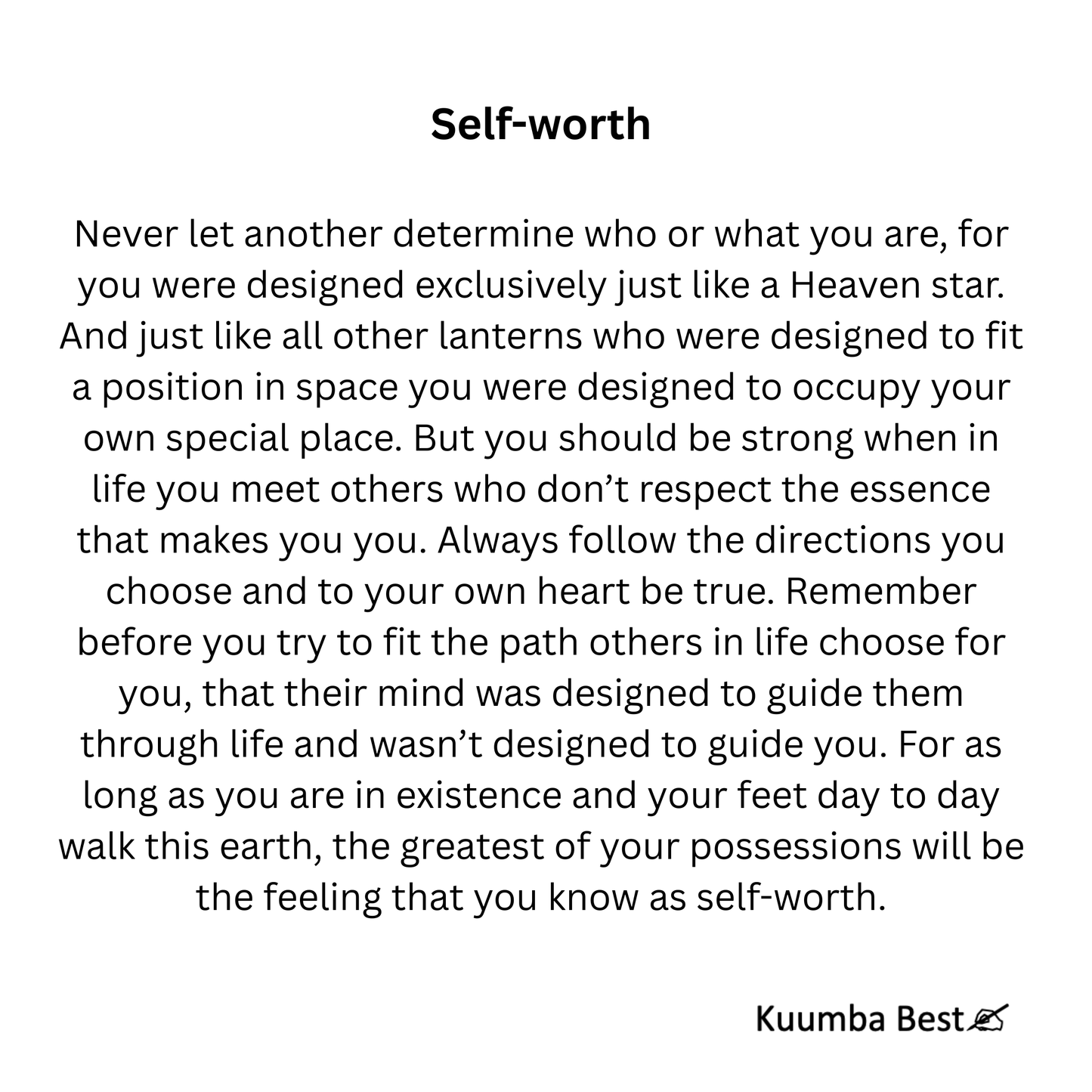 Self Worth