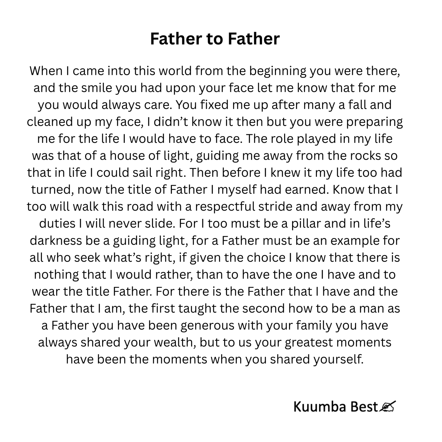 Father to Father